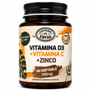 Vitamina D3 + Vitamina C + Zinco - 60 Cápsulas - Canteiro de ervas