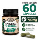 Spirulina + Chlorella em Cápsulas - 60 cápsulas de 700mg