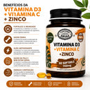 Vitamina D3 + Vitamina C + Zinco - 60 Cápsulas - Canteiro de ervas